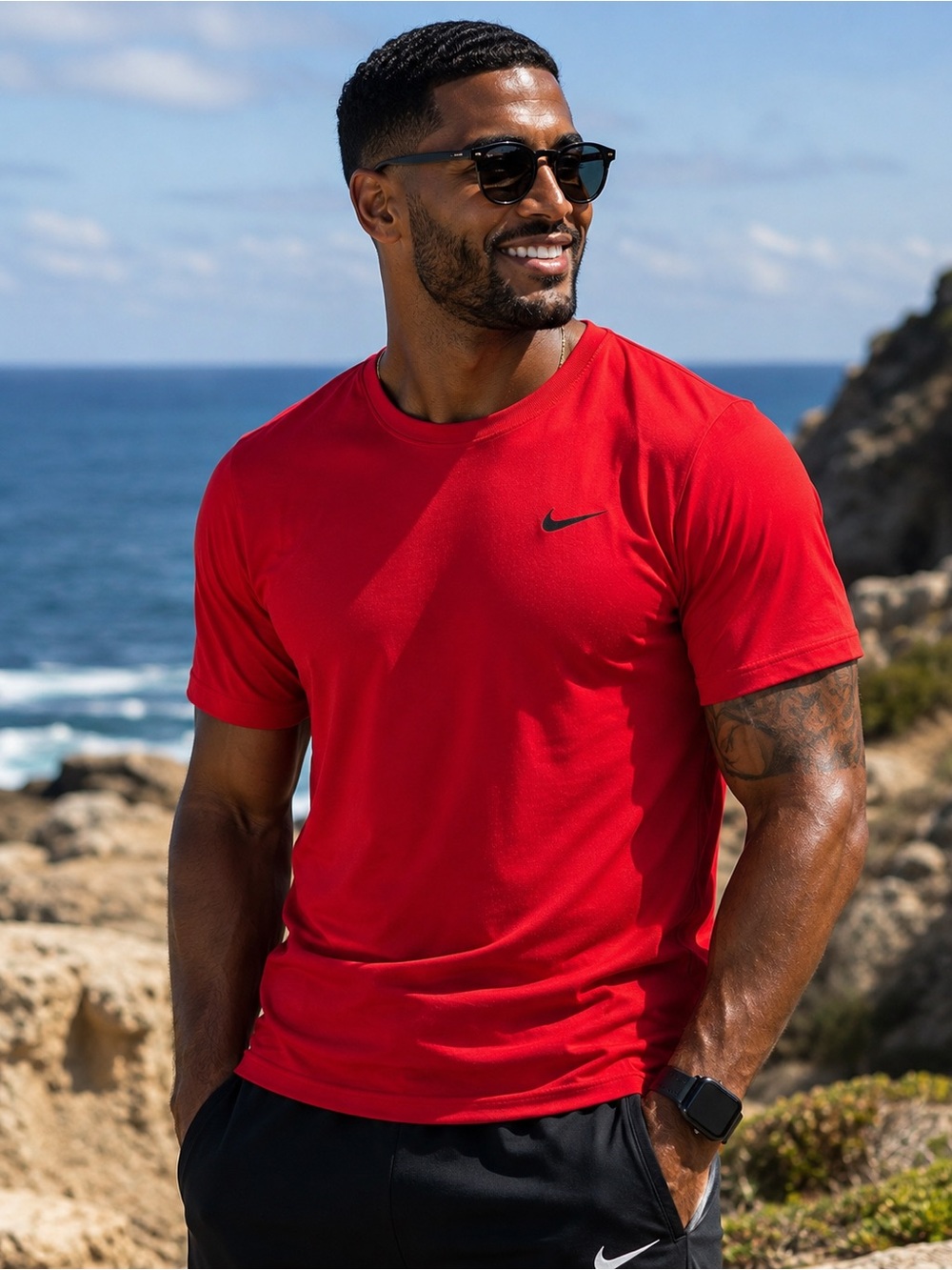 Nike Men’s Red Short-Sleeve Performance Crew Tee